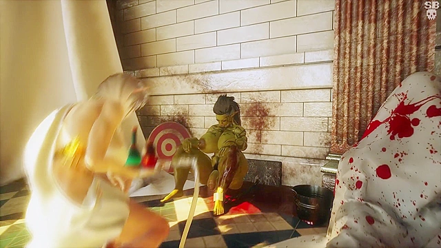 Orc with a big futa cock slams it deep in to a busty white elf