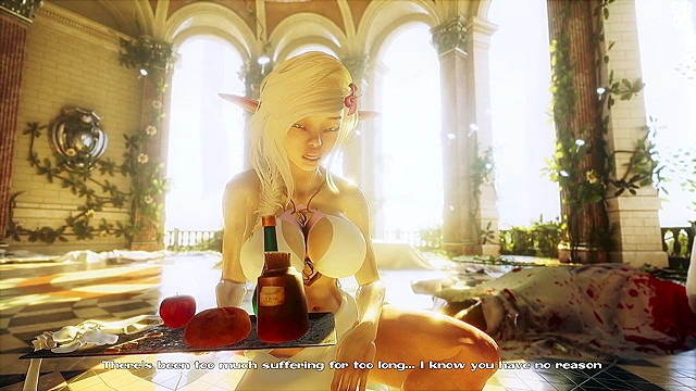 Orc with a big futa cock slams it deep in to a busty white elf