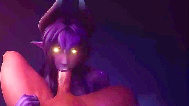 Satanic ritual summons busty female demon for dirty rough sex