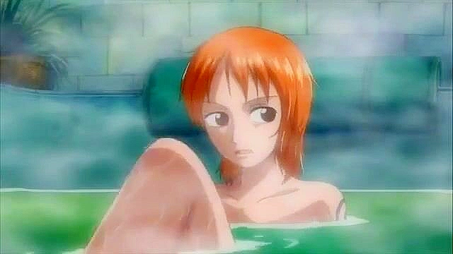 Anime Cheetah man sneaks up and fucks One Piece Nami in the shower