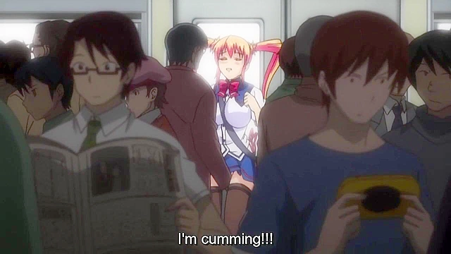 Busty teen schoolgirl gets her her asshole creampied on a public train