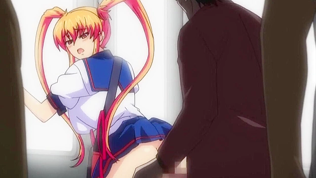 Busty teen schoolgirl gets her her asshole creampied on a public train