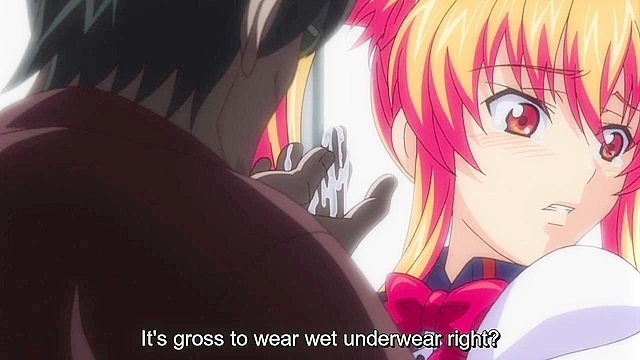 Busty teen schoolgirl gets her her asshole creampied on a public train