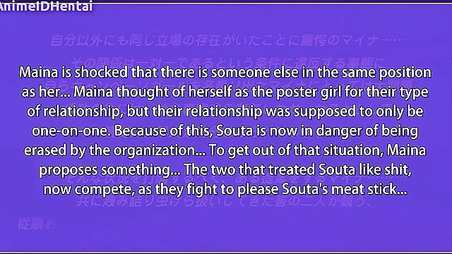 Super Sadistic Student 3 - Busty hentai schoolgirl slaves battle over masters hard cock