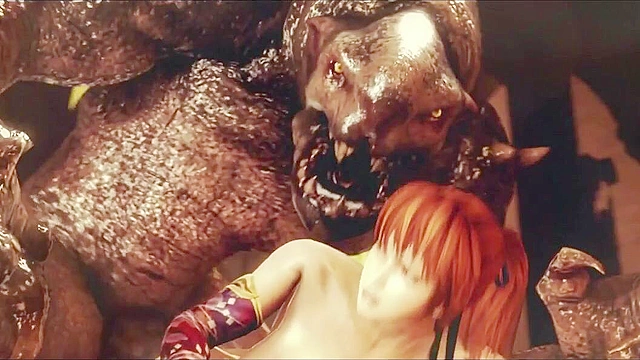 Kasumi, 3d animated slave of hell, satifies a huge demon cock with her ass
