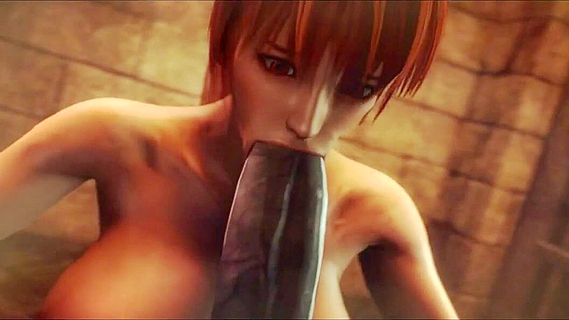 Kasumi, 3d animated slave of hell, satifies a huge demon cock with her ass