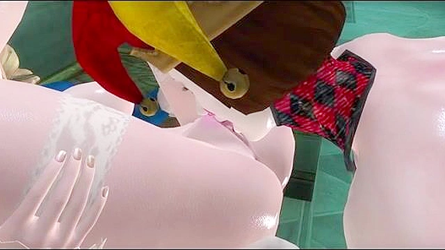 Court jester is fucking this other slut in the castle