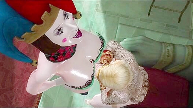 Court jester is fucking this other slut in the castle