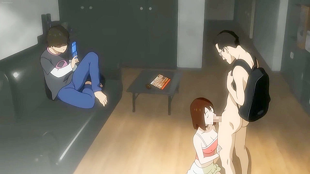 Elder Sister's Free Oral Day - Hentai sister lets her brothers friends gangbang her in maid outfit