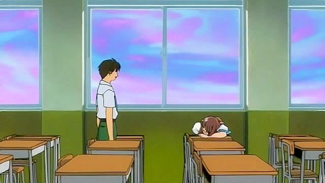 Schoolgirl catches peeping tom so she sucks and fucks his horny cock