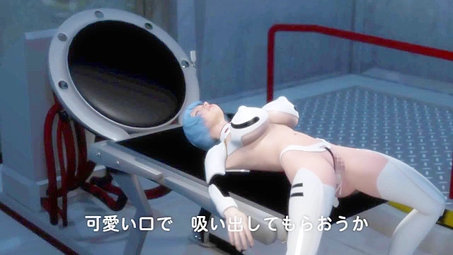 Busty evangelion girl wearing latex gets her holes fucked deep and rough