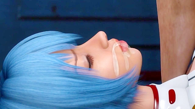 Busty evangelion girl wearing latex gets her holes fucked deep and rough