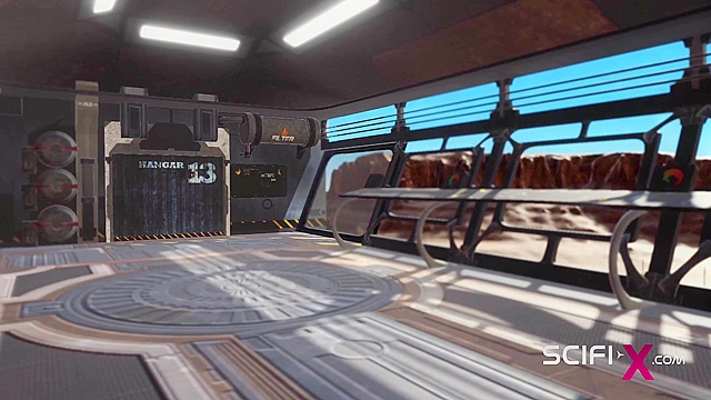 3D ebony girl has sex with a sci-fi android in the lab