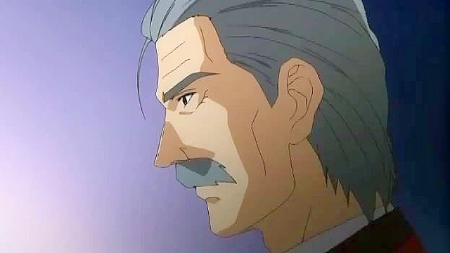 Busty hentai servant gets on her knees to suck dick then ride with her pussy