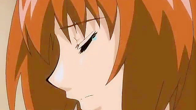 Busty hentai servant gets on her knees to suck dick then ride with her pussy