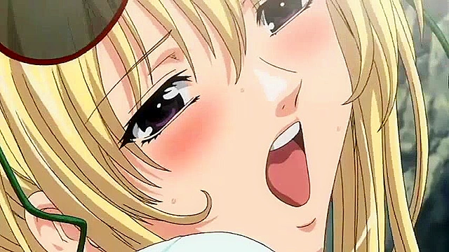 Slutty blonde anime girl with busty tits has a dirty fuck on public beach