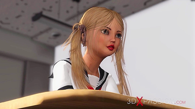 Teacher shemale face fucks a teenage schoolgirl in the dungeon