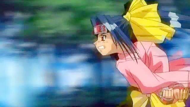 Hentai Elf Cutie walking naked in the forest seduced by a horny ninja intent on suckling nipples