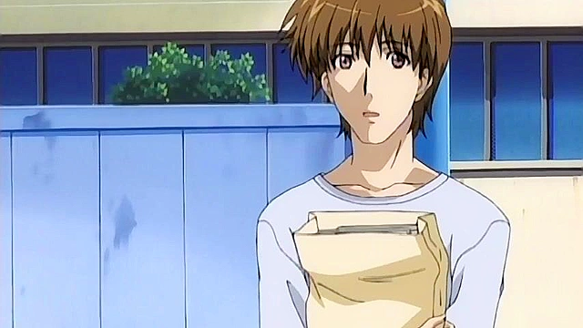 Busty school teacher has sex with a horny student in the library