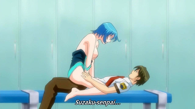 Senpai loses her virginity to a guy in the public locker room