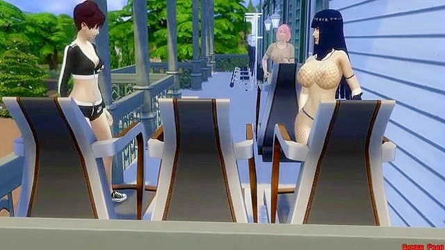Naruto, Sasuke and friends have a Sims groupsex orgy in the gym