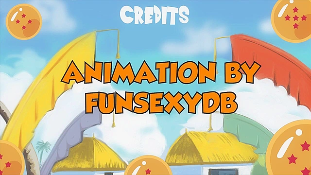 Chichi gets on her knees and deepthroat's goku's meaty cock