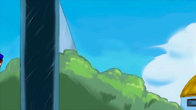 Chichi gets on her knees and deepthroat's goku's meaty cock