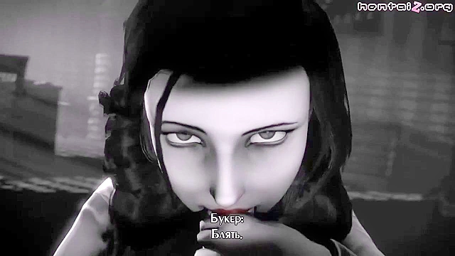 Bioshag - Bioshock Elizabeth gives a monster a blowjob, facial, and hardcore fuck