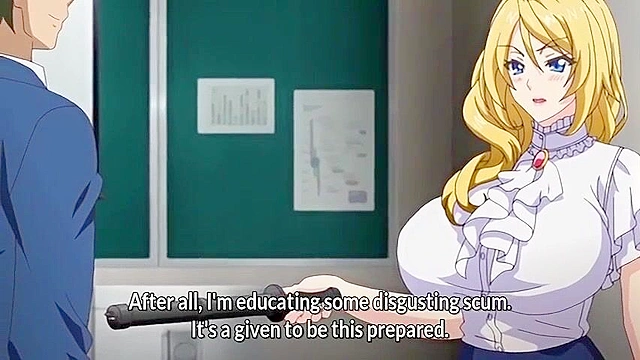 Platform of Domination 2 - Huge titty anime teacher is blackmailed and facialed