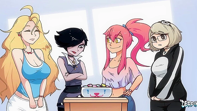 Party Games - Girls face fucked and doggy style banged by bunny monster