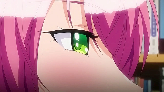 Dude gets his dick sucked by two anime hotties in double blowjob with facial