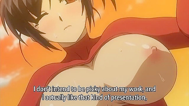 Sucker Announcer - Busty hentai news announcer gives a blowjob to pervy dude in bathroom