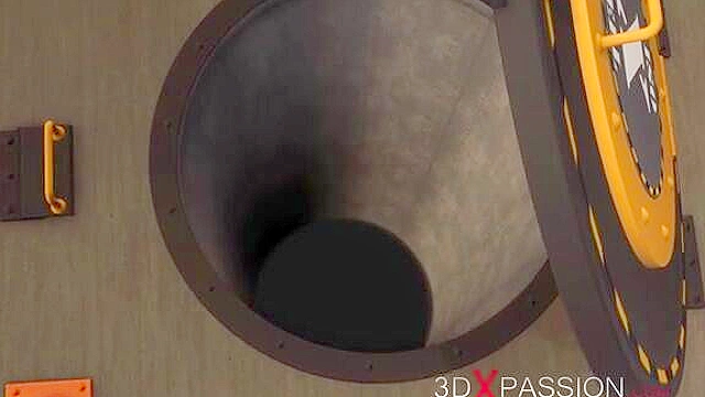 Bound brunette with big natural tits face fucked by big dick nerd