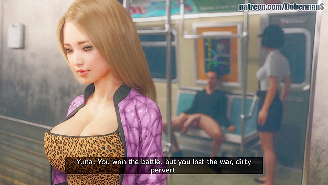 Cheating girlfriend sucks big dicked pervert on train - 3d comic porn