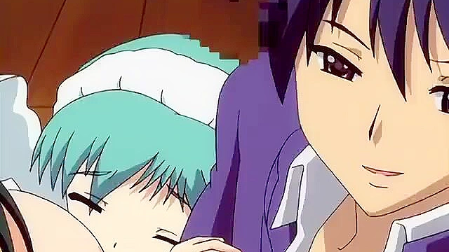 Sexy anime schoolgirl loses a kendo match and has to suck his dick