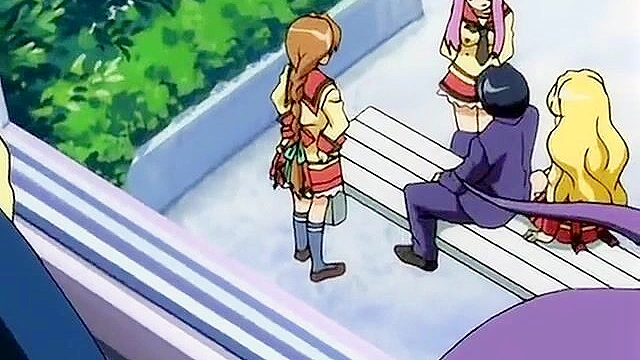 Sexy anime schoolgirl loses a kendo match and has to suck his dick