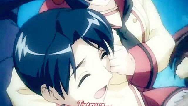 Sexy anime schoolgirl loses a kendo match and has to suck his dick