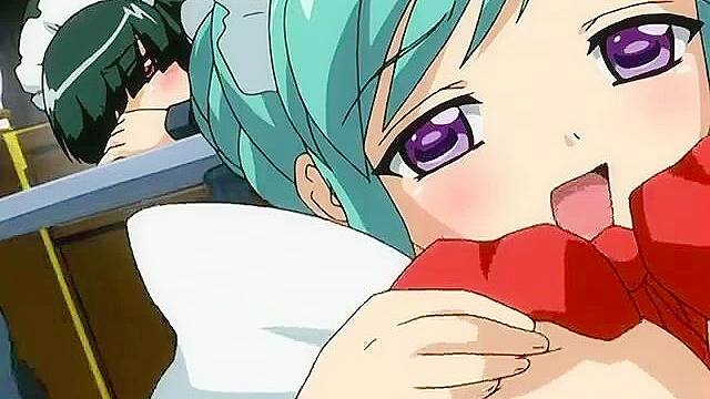 Sexy anime schoolgirl loses a kendo match and has to suck his dick