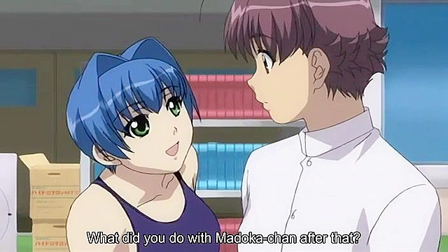 Teen guy sprays his hot load on girlfriends face then she rides his cock in hentai sex