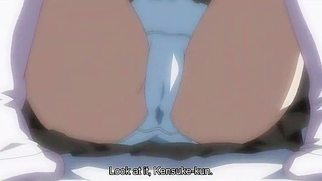 Teen guy sprays his hot load on girlfriends face then she rides his cock in hentai sex