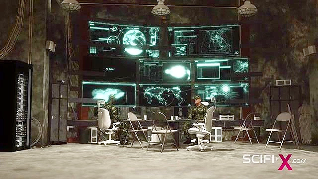 Military soldier face fucks bound college girl in secret base