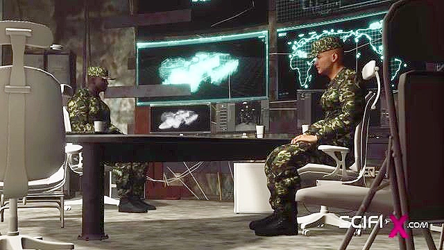 Military soldier face fucks bound college girl in secret base