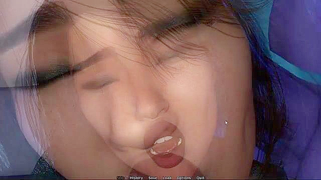 Deepthroating cock in an airplane bathroom with a 3d stranger