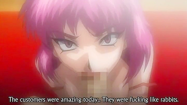 Ogres roughly face fuck a hentai girl and shoot their cum down her throat