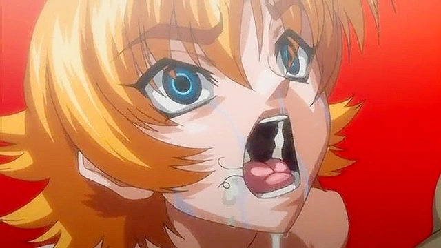 Ogres roughly face fuck a hentai girl and shoot their cum down her throat