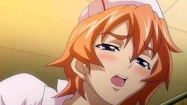 Dirty anime nurse with huge tits give virgin patient a boobjob