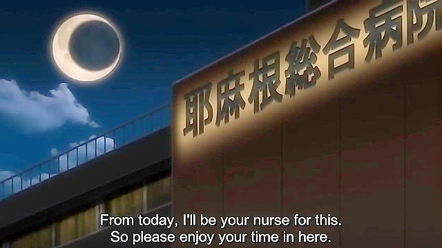 Dirty anime nurse with huge tits give virgin patient a boobjob