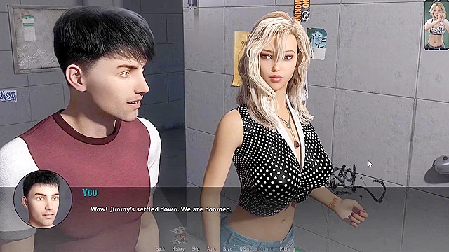 Reunion - Busty Brunette gets pussy licking and rides cock cowgirl - game walkthrough