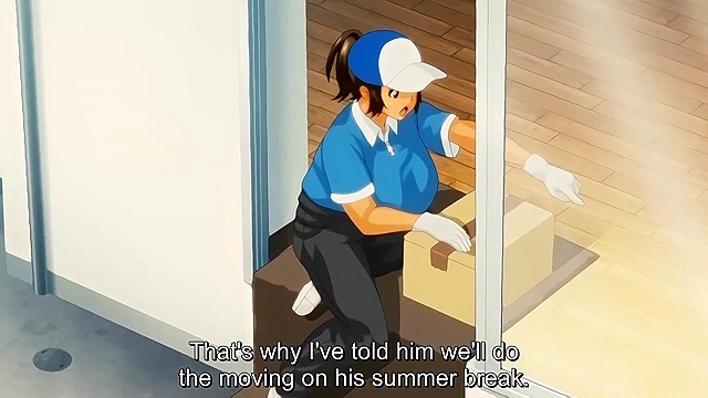 First Married Woman 3 - Huge titty mom pays the moving guy with hardcore hentai sex