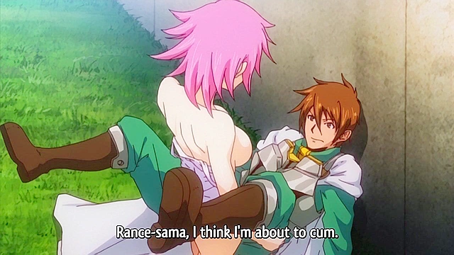 Rance Quest for Hikari 3 - Swimsuit girl gives a rough handjob and public fuck